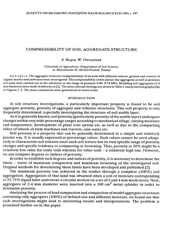 Más sobre Compresibilidad de la Estructura del Agregado del Suelo.
